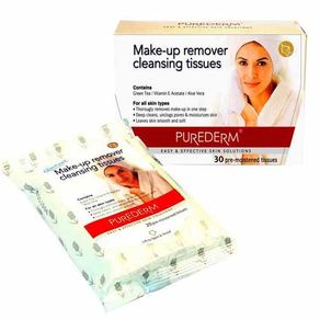 Demaquilante Purederm Make-Up Remover Cleansing Tissues 20un