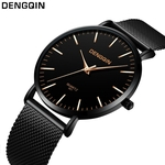 DENGQIN Men Fashion Military Stainless Steel Analog Date Sport Quartz Wrist Watch