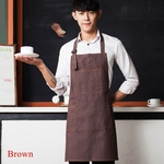 Denim Moda avental com bolsos ajustáveis ¿¿Fardas Unisex Kitchen Coffee Shop