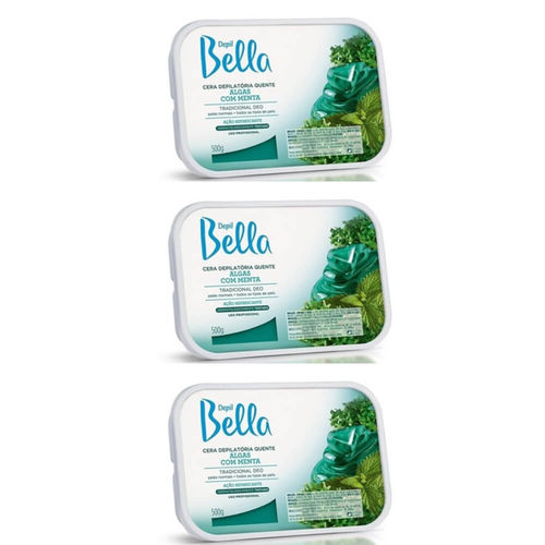 Depil Bella Cera Depilatória Algas 500g (kit C/03)
