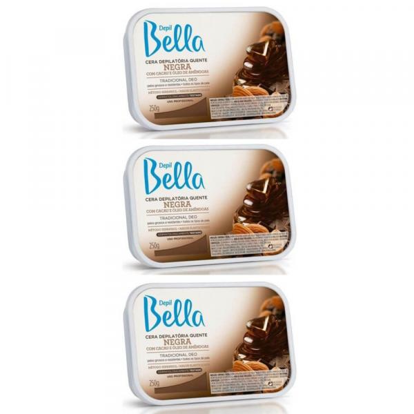 Depil Bella Negra Cera Depilatória Quente 250g (Kit C/03)