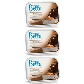 Depil Bella Negra Cera Depilatória Quente 250g - Kit com 03