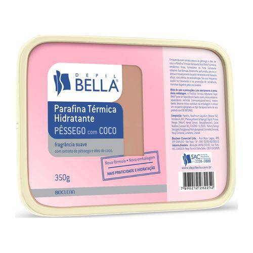 Depil Bella Parafina Térmica Hidratante Pêssego e Coco 350g