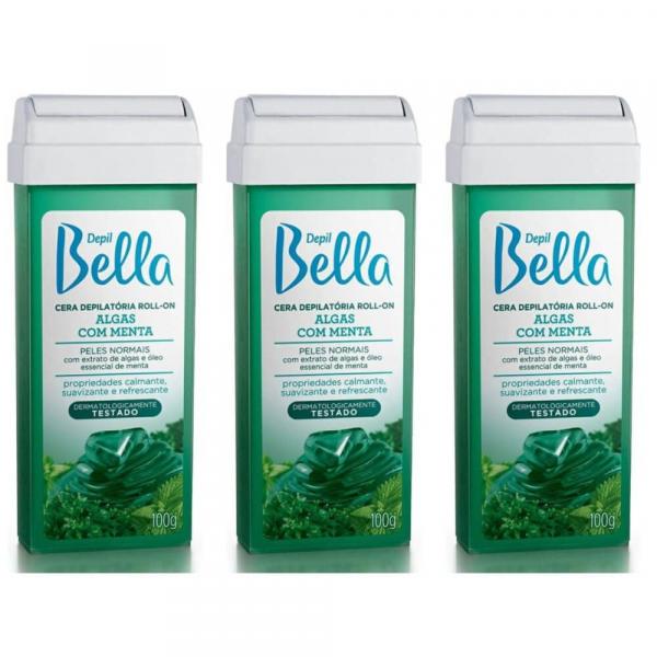 Depil Bella Refil Algas Cera Depilatória Quente 100g (Kit C/03)