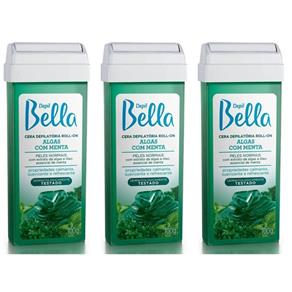 Depil Bella Refil Algas Cera Depilatória Quente 100g - Kit com 03