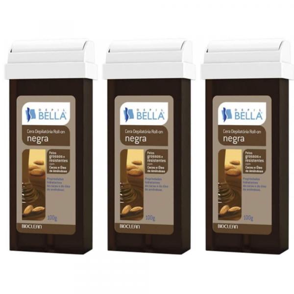 Depil Bella Refil Negra Cera Depilatória Quente 100g (Kit C/03)