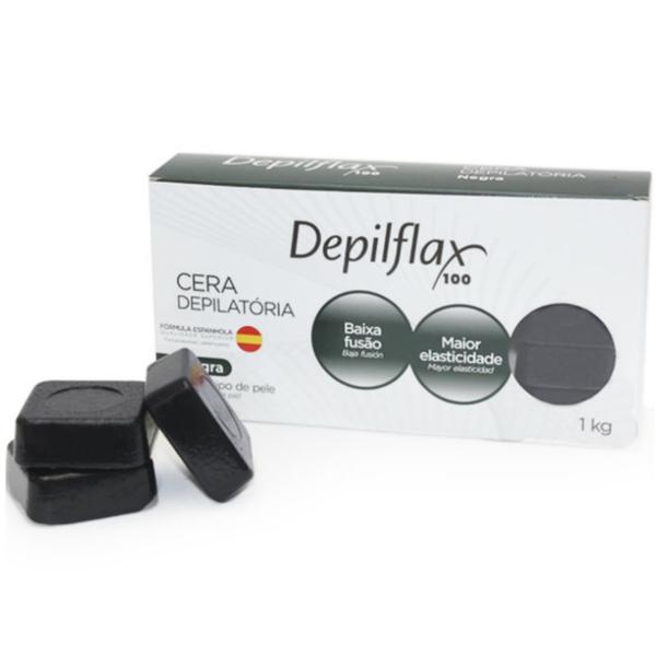 Depilflax Cera Depilatória em Blocos Negra 1kg