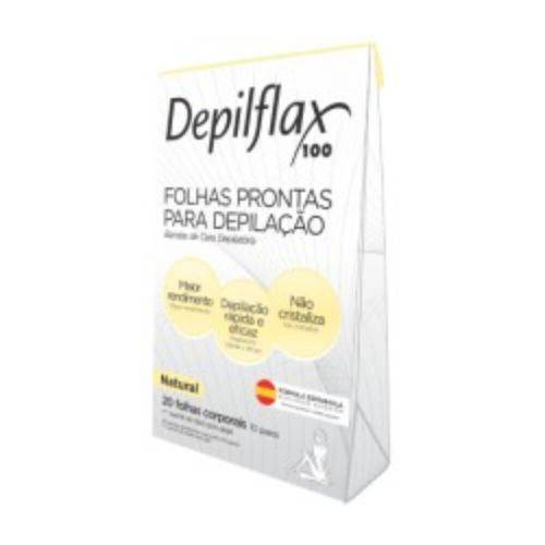 Depilflax Folhas Depilatórias Prontas Corporal Natural C/20