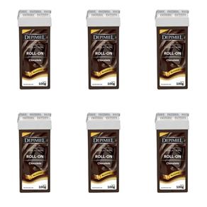 Depimiel Chocolate Cera Depilatória Rollon 100g - Kit com 06