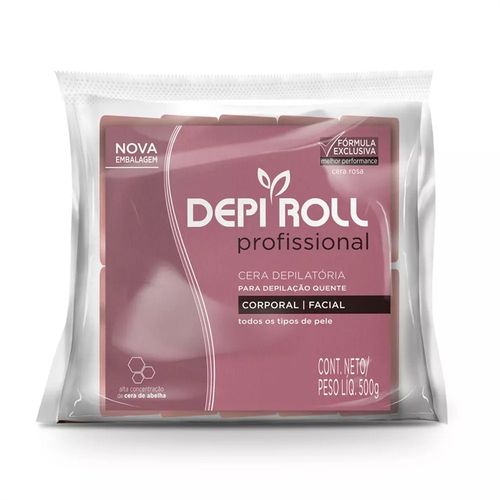 DepiRoll Cera Rosa Quente Depilatória Corporal Facial 500g