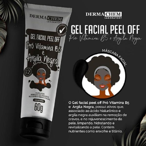 Dermachem Gel Facial Peel Off Pro Vitamina B5 e Argila Negra
