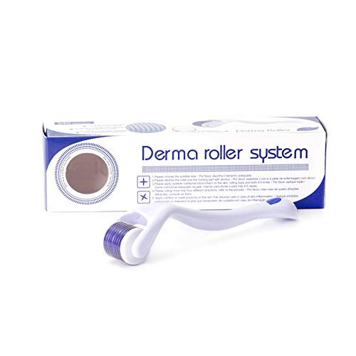 Dermaroller Esfoliador Drs 540 Micro Agulhas de 0,25mm Branco e Azul Regeneração da Pele