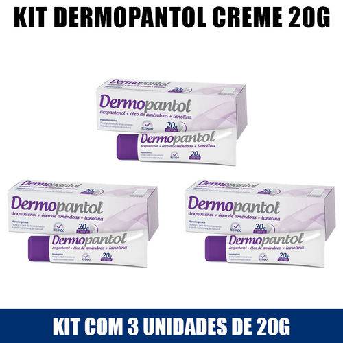 Dermopantol Creme 20g - Kit com 3 Unds