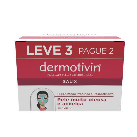 Dermotivin Salix Pele Muito Oleosa e Acneica Sabonete 90g Leve 3 Pague 2