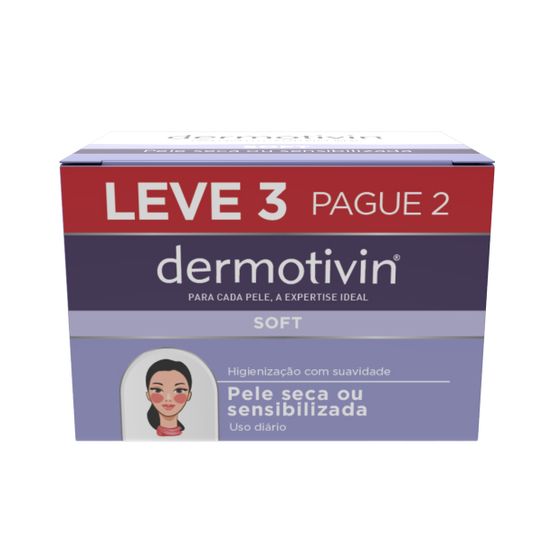 Dermotivin Soft Pele Seca ou Sensibilizada Sabonete 90g Leve 3 Pague 2