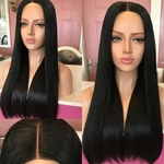 Wish European and American Wig Womens Long Hair Black Lifelike Long Straight Hair High Temperature Silk Chemical Fiber Cape Factory Wh