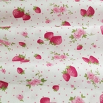 Desenho animado morango pontos flores rosa bowknot 100% pano de sarja de algodão para DIY costura retalhos têxteis BONECA ofício garoto tecido chic