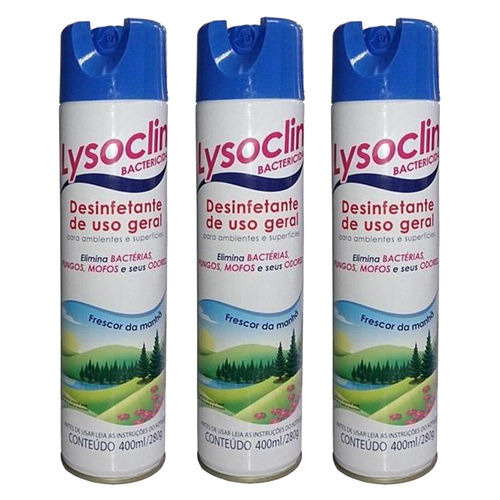 Desinfetante Bacterecida Anti Mofo Odores Uso Geral Lysoclin 400ml 3un