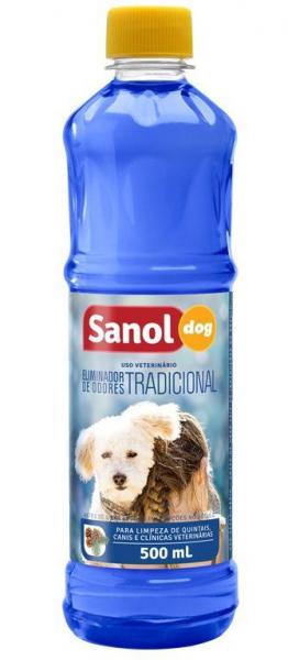 Desinfetante de Ambientes com Animais e Eliminador de Odores Fragrância Tradicional Sanol 500ml