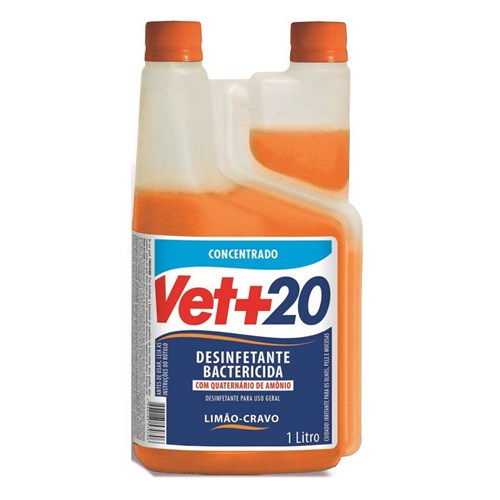 Desinfetante Vet+20 Concentrado Limão e Cravo - 1L