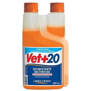 Desinfetante Vet+20 Limão Cravo Bactericida - 500ml