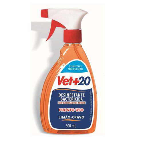 Desinfetante Vet+20 Spray Limão e Cravo para Cães e Gatos - 500ml