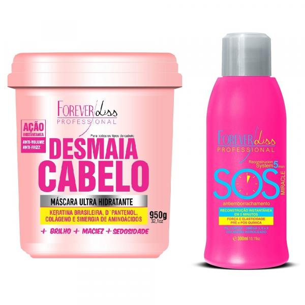 Desmaia Cabelo 950gr + Sos 300ml - Kit Forever Liss