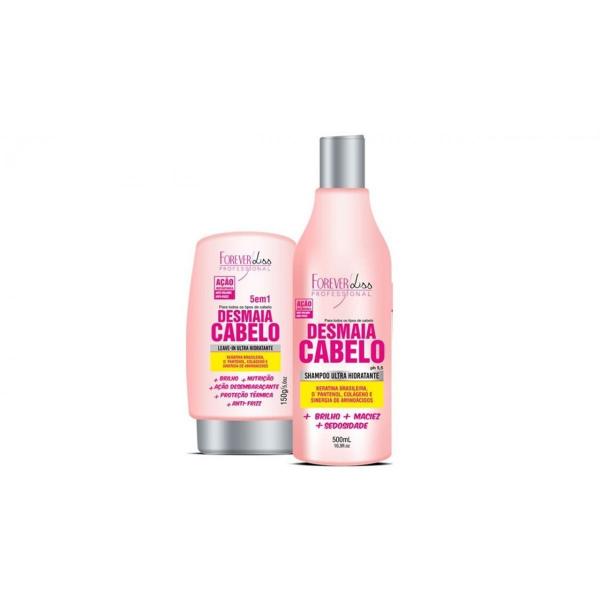 Desmaia Cabelo Forever Liss Anti Frizz e Volume Kit Shampoo 500ml e Leave-in 150g -R - Loja