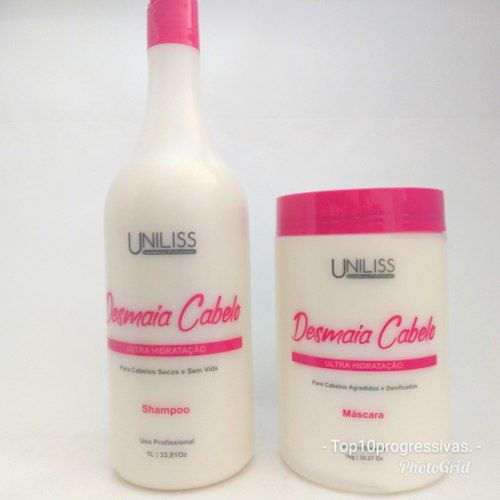 Desmaia Cabelo Uniliss Profissional (Shampoo 1L / Máscara 1Kg) - Uniliss Cosméticos