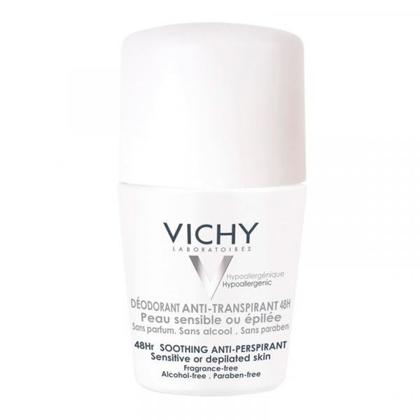 Desodorante 48H Vichy - Desodorante Roll-On para Peles Muito Sensíveis ou Depiladas