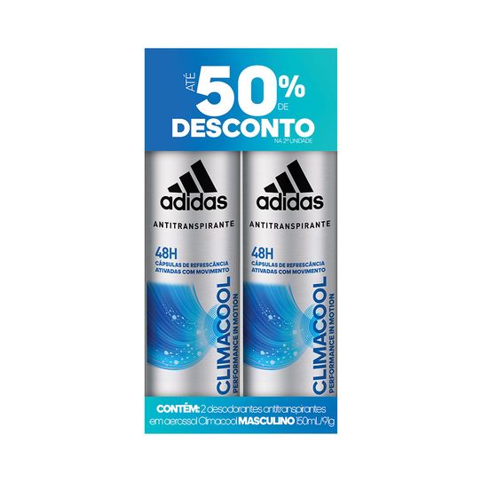 Desodorante Adidas Climacool Masculino 150ml com 50% de Desconto na 2 Unidade