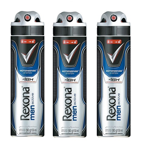 Desodorante Aerosol Active 90g 3 Unidades - Rexona