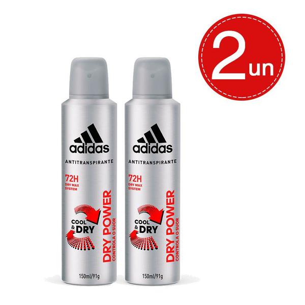 Desodorante Aerosol Adidas Dry Power Masculino 150ml Leve 2 Pague 8,90 em Cada
