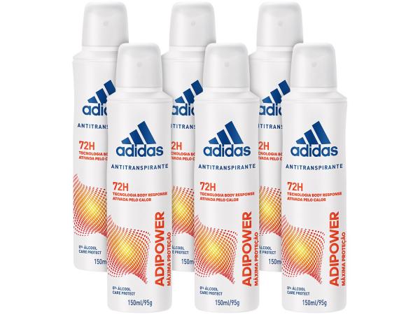 Desodorante Aerosol Antitranspirante Feminino - Adidas Adipower 150ml 6 Unidades