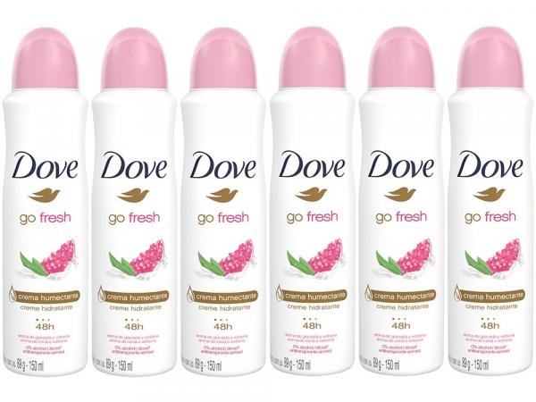 Desodorante Aerosol Antitranspirante Feminino - Dove Go Fresh 150ml Cada 6 Unidades