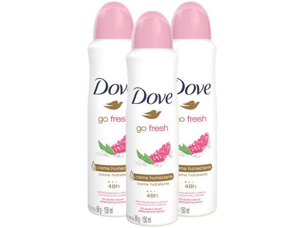 Desodorante Aerosol Antitranspirante Feminino - Dove Go Fresh 150ml 3 Unidades