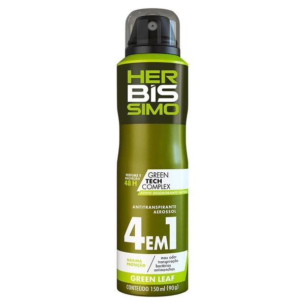 Desodorante Aerosol Antitranspirante Herbissimo Green Leaf 150Ml - Herbíssimo