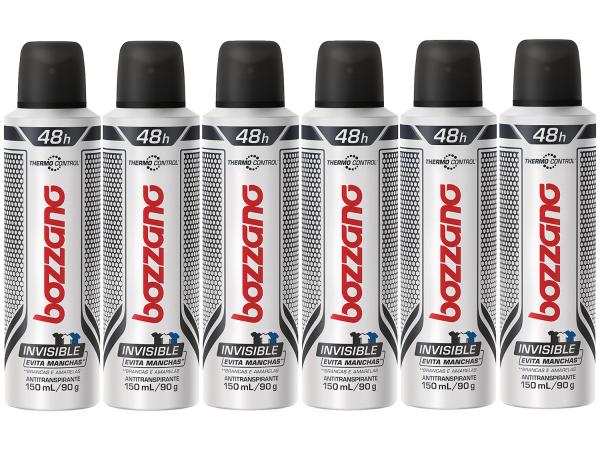 Desodorante Aerosol Antitranspirante Masculino - Bozzano Thermo Control Invisible 90g 6 Unidades