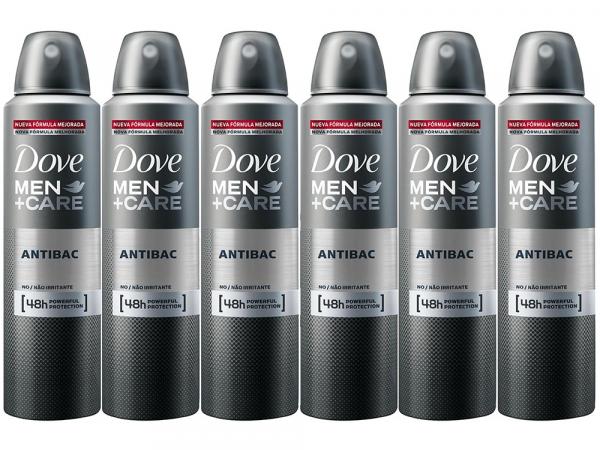 Desodorante Aerosol Antitranspirante Masculino - Dove Men+Care Antibac 150ml Cada 6 Unidades