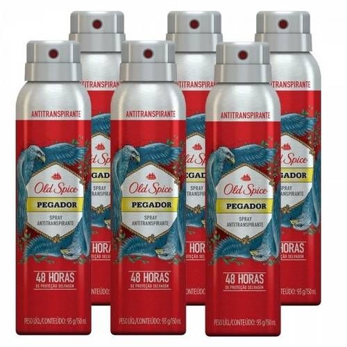Desodorante Aerosol Antitranspirante Pegador 93g - Old Spice 6 Unidades