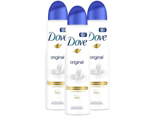 Desodorante Aerosol Antitranspirante Unissex - Dove Original 150ml 3 Unidades