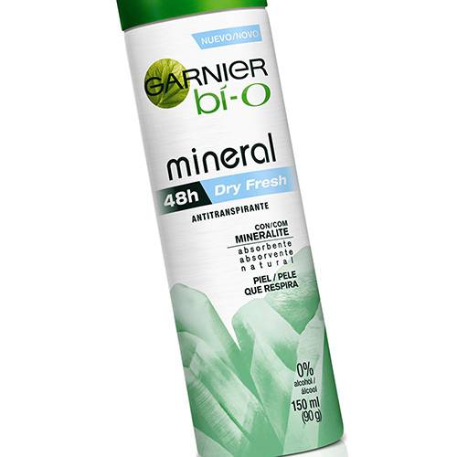 Desodorante Aerosol Bí-O Mineral Dry Fresh Feminino 150ml - Garnier