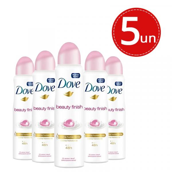 Desodorante Aerosol Dove Beauty Finish 150ml/89g - 5 Unidades