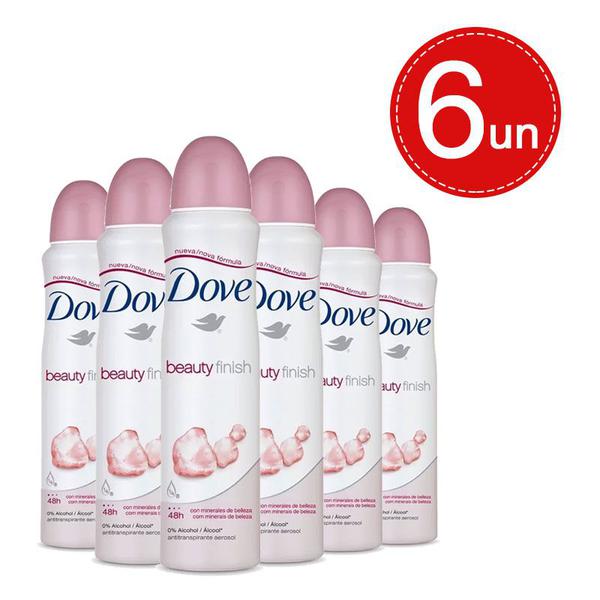 Desodorante Aerosol Dove Beauty Finish 150ml/89g Leve 6 Pague 3