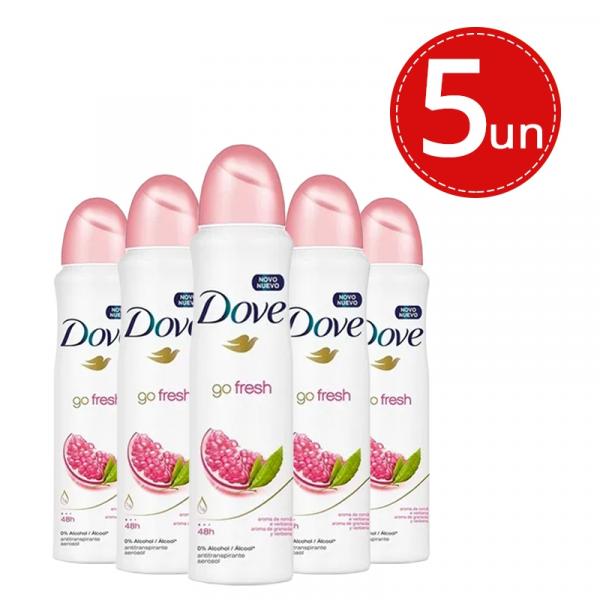 Desodorante Aerosol Dove Go Fresh Romã 150ml/89g - 5 Unidades