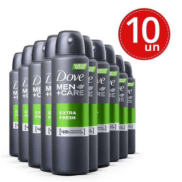 Desodorante Aerosol Dove Men Extra Fresh - 10 Unidades