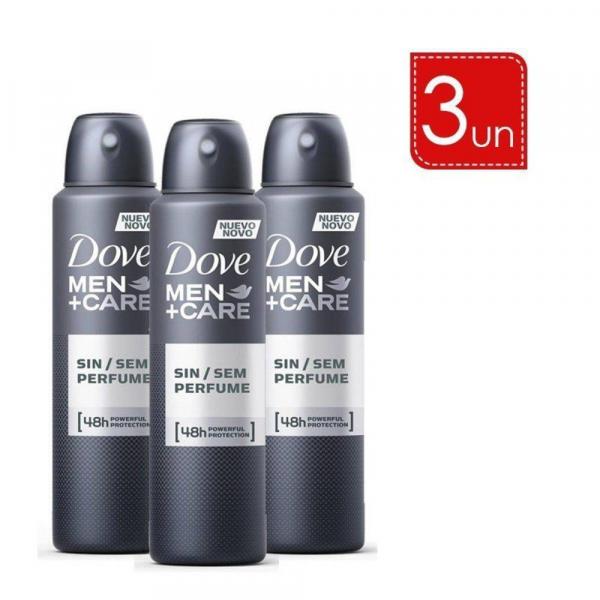Desodorante Aerosol Dove Men Sem Perfume 150ml 3 Unidades