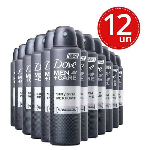 Desodorante Aerosol Dove Men Sem Perfume 89g/150ml 12 Unidades