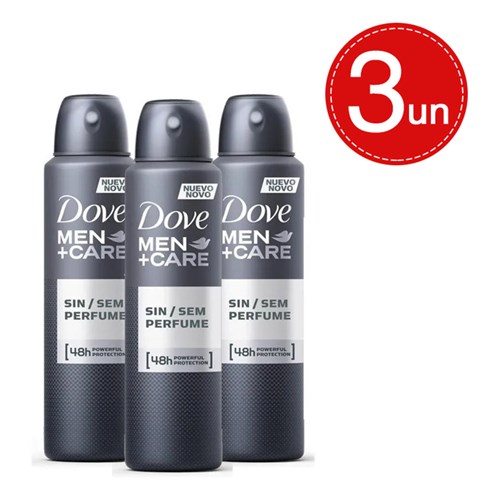 Desodorante Aerosol Dove Men Sem Perfume 89G/150Ml Leve 3 Pague 2