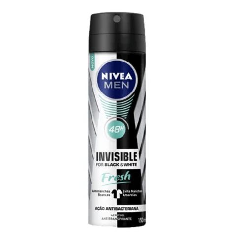 Desodorante Aerosol Nivea Men Invisible Black e White Fresh Masculino 150 Ml